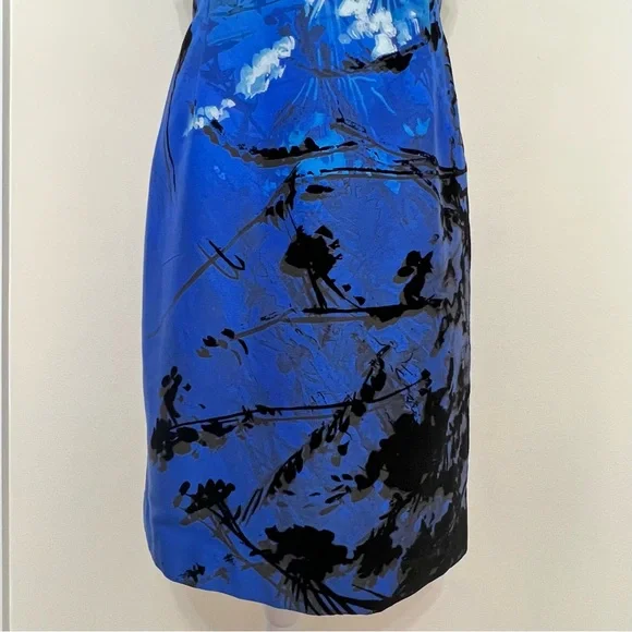 Kay Unger New York Abstract Floral Sleeveless Sheath Dress Chic Events Sexy - Picture 4 of 10